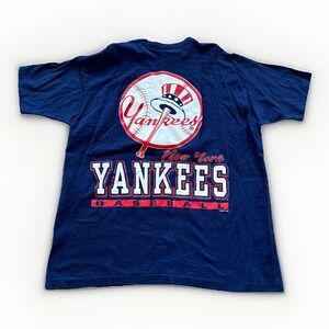 Vintage New York Yankees Shirt Mens XL Baseball Salem Sportswear 90s MLB Blue